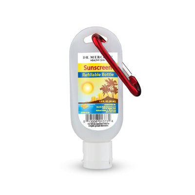 Sunscreen Empty Travel Bottle with Mercola Clip