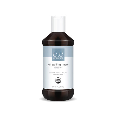 Ola Botanicals Organic Oil Pulling Rinse bottle