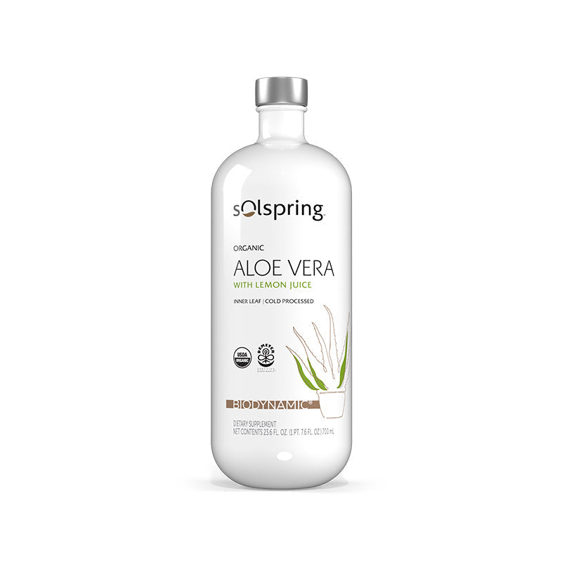 Solspring Biodynamic Organic Aloe Vera with Lemon Juice bottle