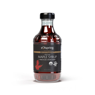 Solspring In-Conversion Biodynamic Maple Syrup bottle