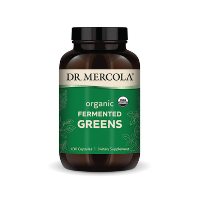 Dr. Mercola Organic Fermented Greens Supplement bottle